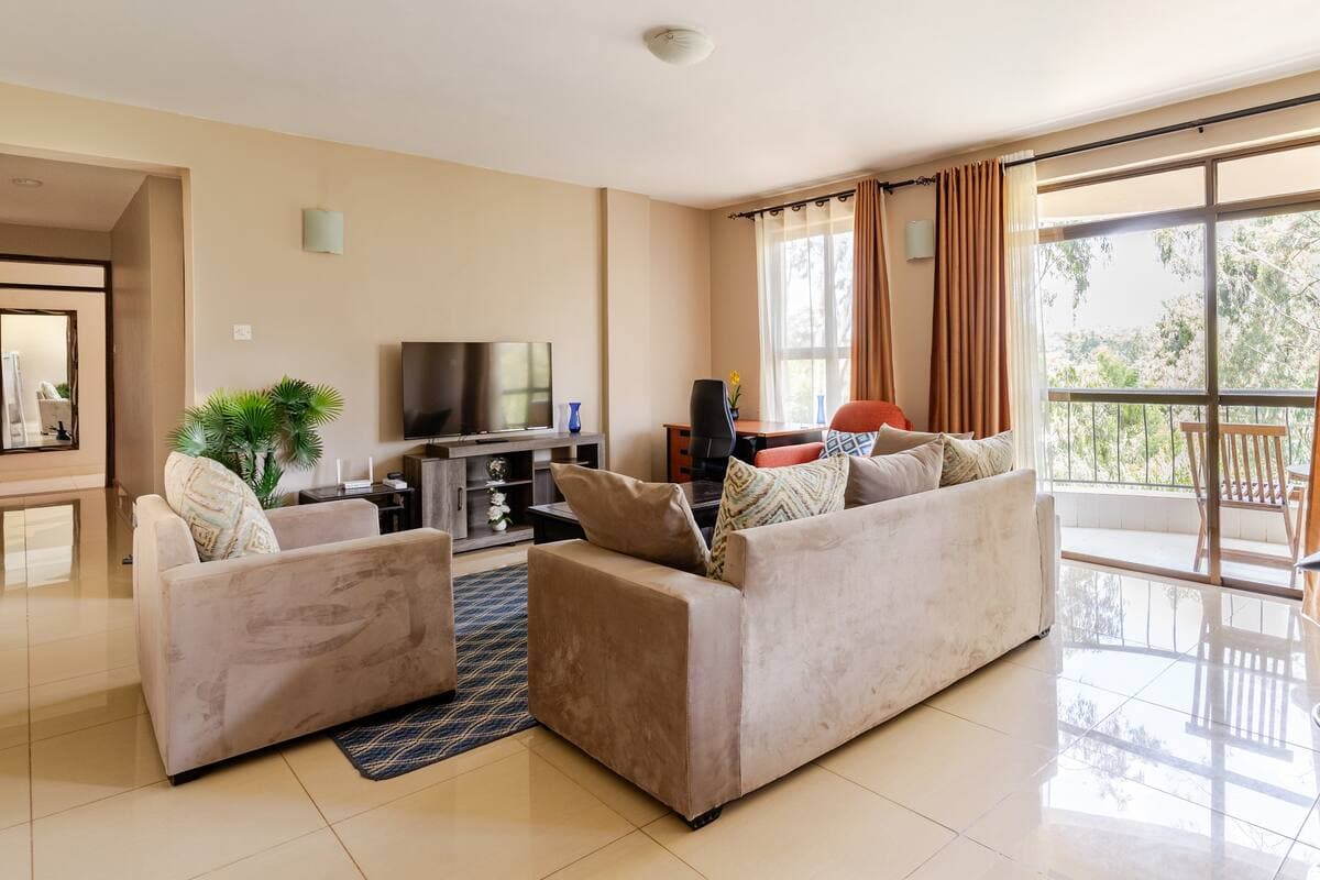 Living room in the Two Bedroom Apartment